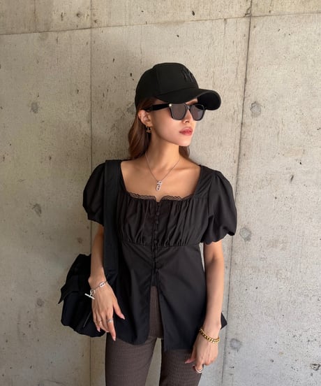 Puff Sleeve Slit BL