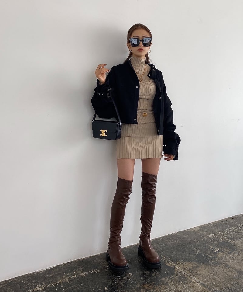 専用商品❣️MIDAS❣️コーティング❣️ブラック❣️ブーツカット❣️メニーポケット❣️ Flat Knee High Boots | Admance Online Store