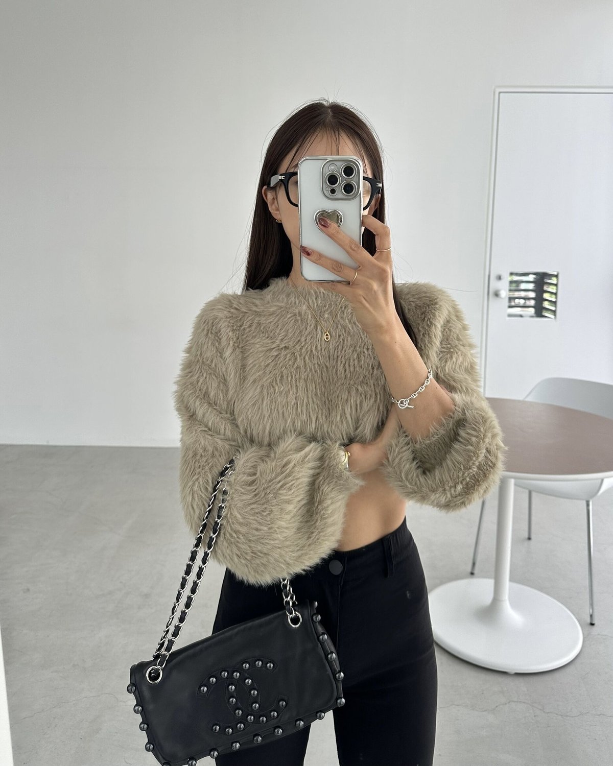 ADEAM♡CROPPED KNIT SNUG ブラック-