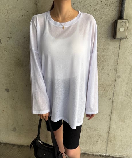 Sheer ロングTシャツ
