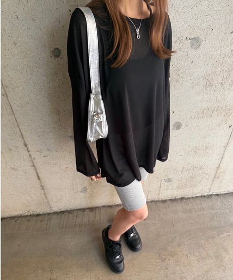 Sheer ロングTシャツ
