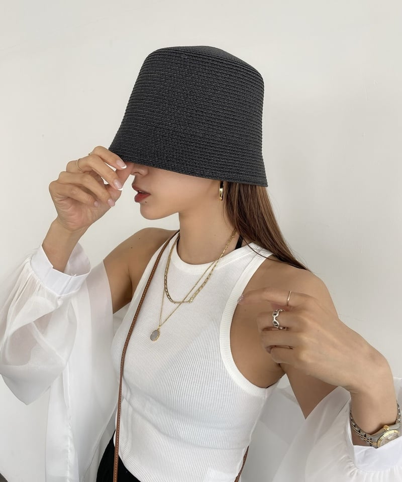 R&D.M.Co- ‪ ✕‬ Ecru et pousse 別注ラフィアハット