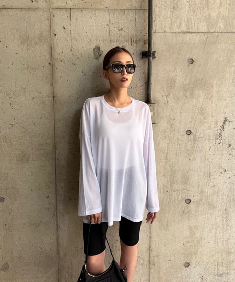 Sheer ロングTシャツ