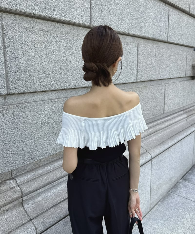 DIRECTOIRE ディレクトワール　ブルー　フリルトップス Bicolor Frills Tops | Admance Online Store