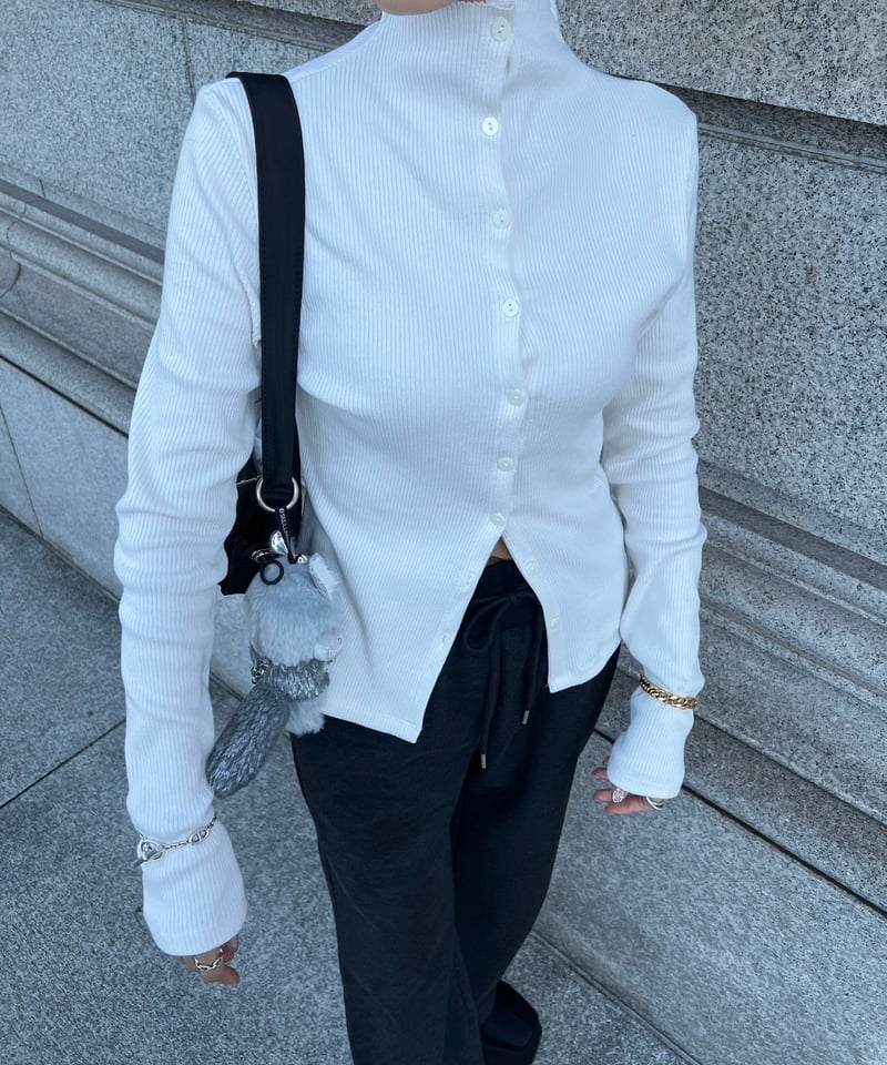 【新品】HRU・HIGH NECK RIB TOPS（OFFWHITE） 2Way Rib Tops | Admance Online Store