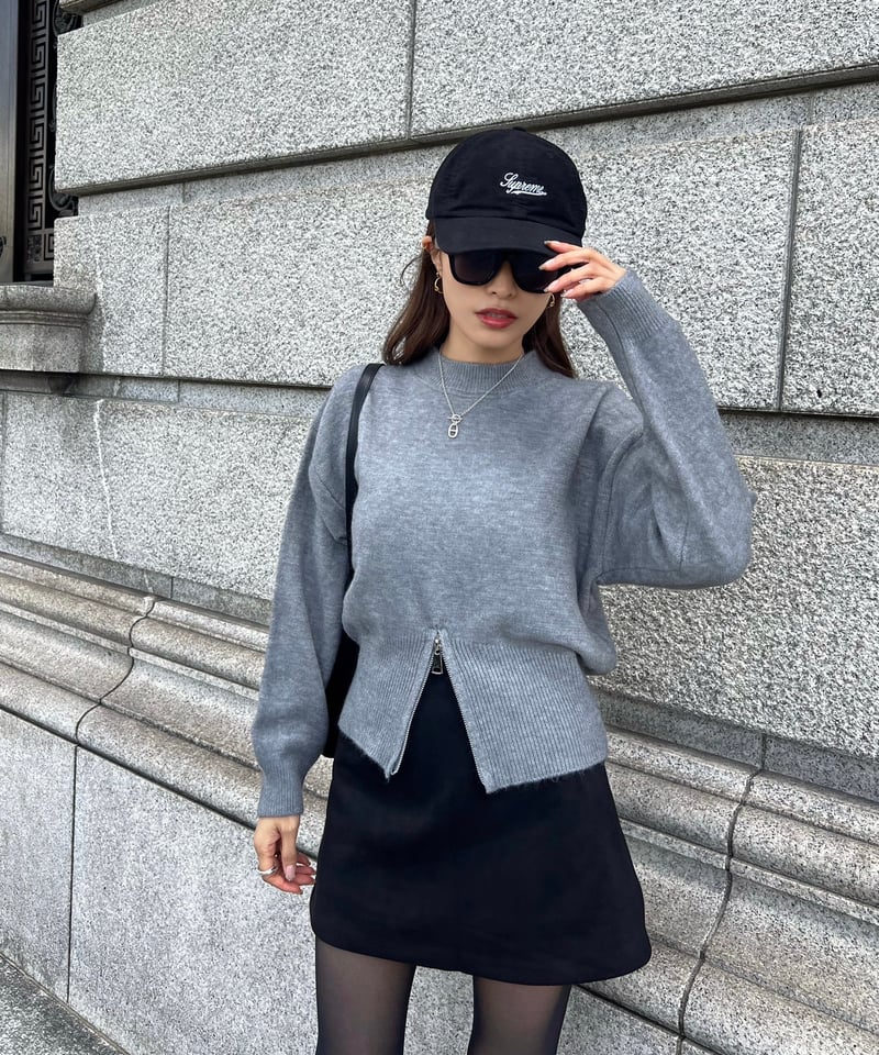 トップス kn BROAD STITCH PLATING DIAGONAL ASYMMETRIC PULLOVER – THE SHOP