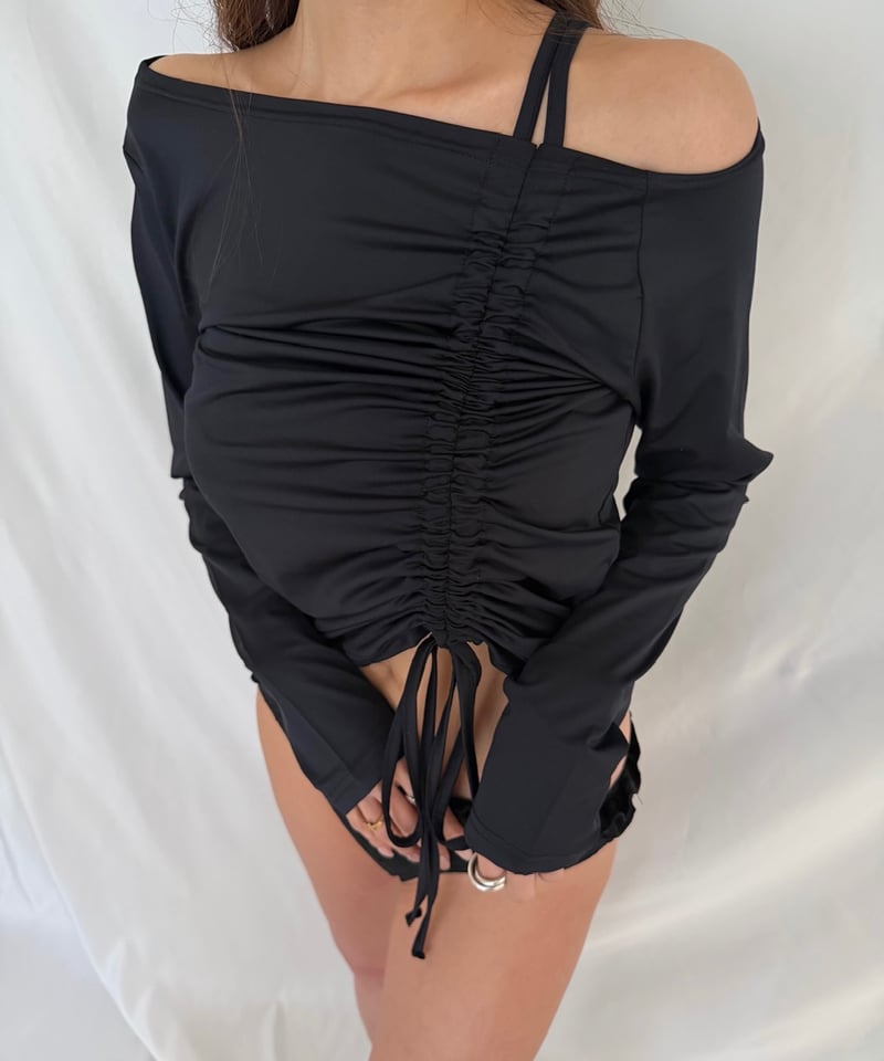【新品タグ付き】LIten Shirring ブラウスブラックラッシュガード Shirring ラッシュガード | Admance Online Store