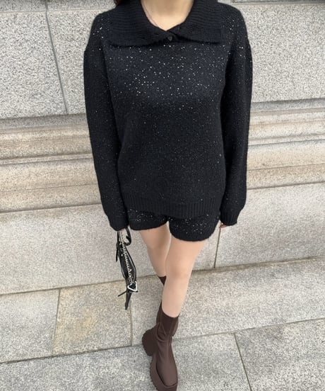 Spangle Collar Knit