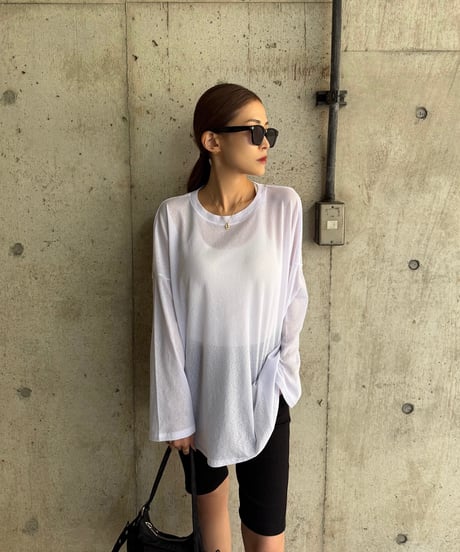 Sheer ロングTシャツ