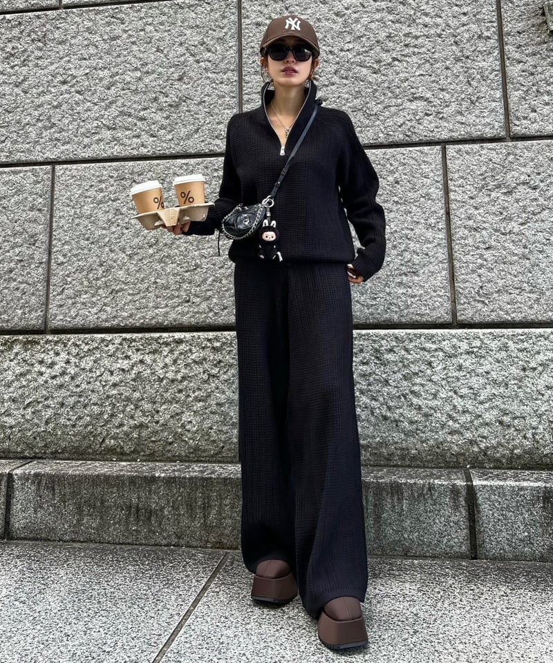 Waffle Knit Zip Set Up | Admance Online Store