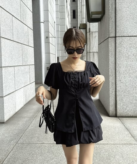 Puff Sleeve Slit BL