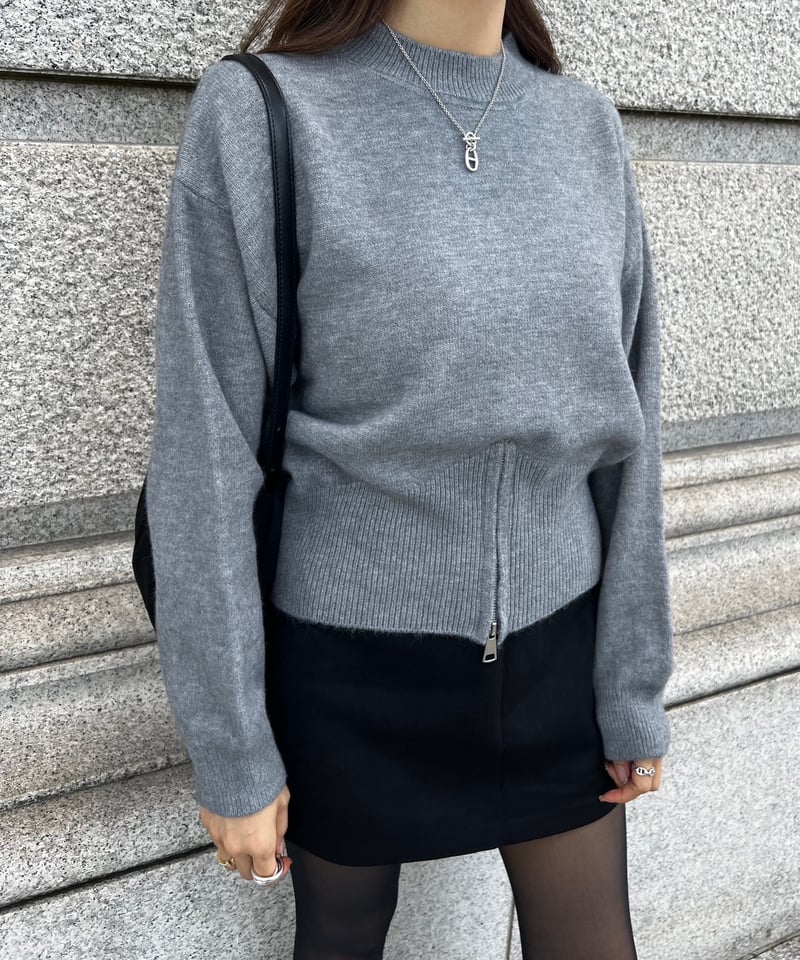 トップス ATLAST KNIT Front Zip Knit Tops | Admance Online Store