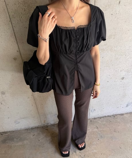 Puff Sleeve Slit BL
