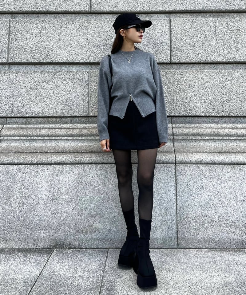 Front Zip Knit Tops | Admance Online Store