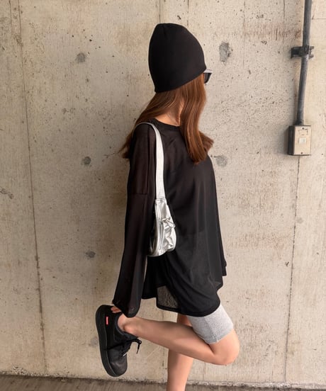 Sheer ロングTシャツ
