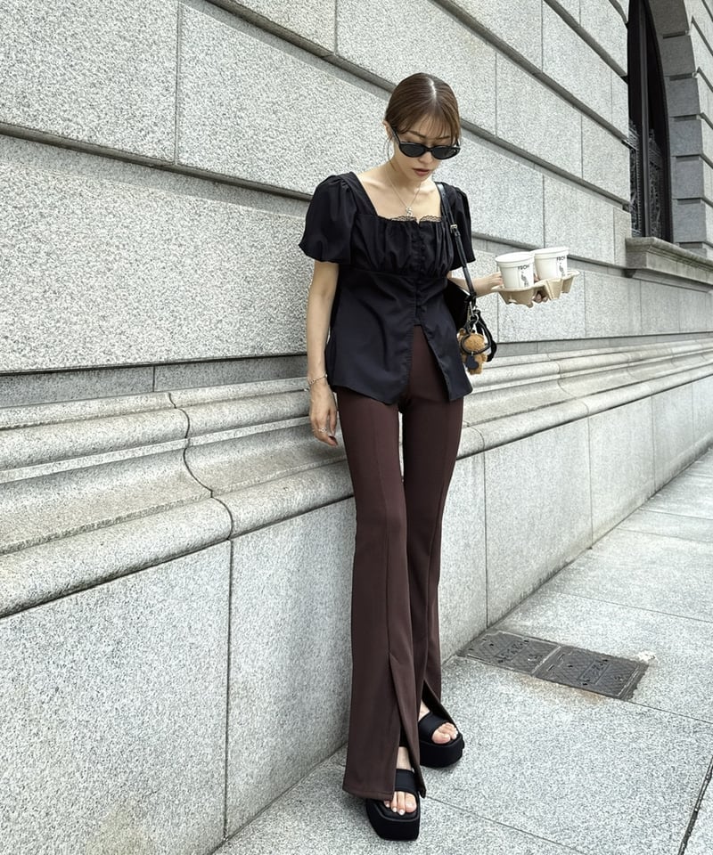 Puff Sleeve Slit BL | Admance Online Store