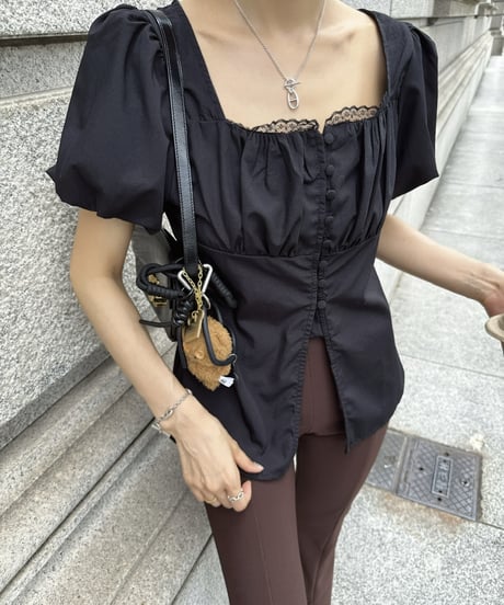 Puff Sleeve Slit BL