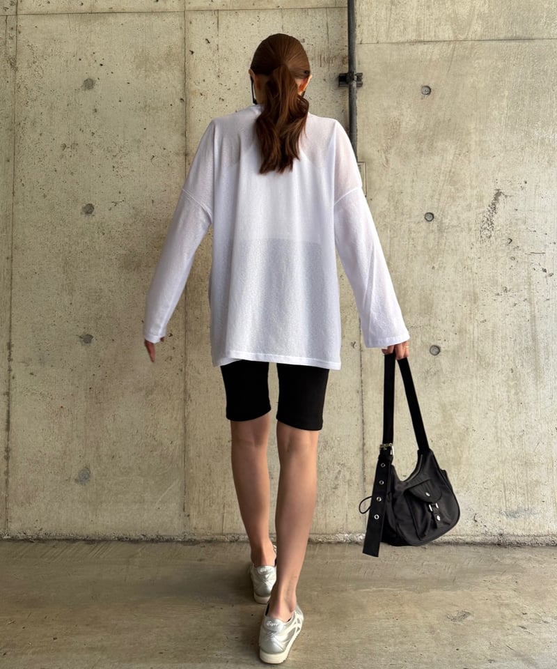 Sheer Soft T 長袖 Tシャツ　White &Yellow_M Sheer ロングTシャツ | Admance Online Store