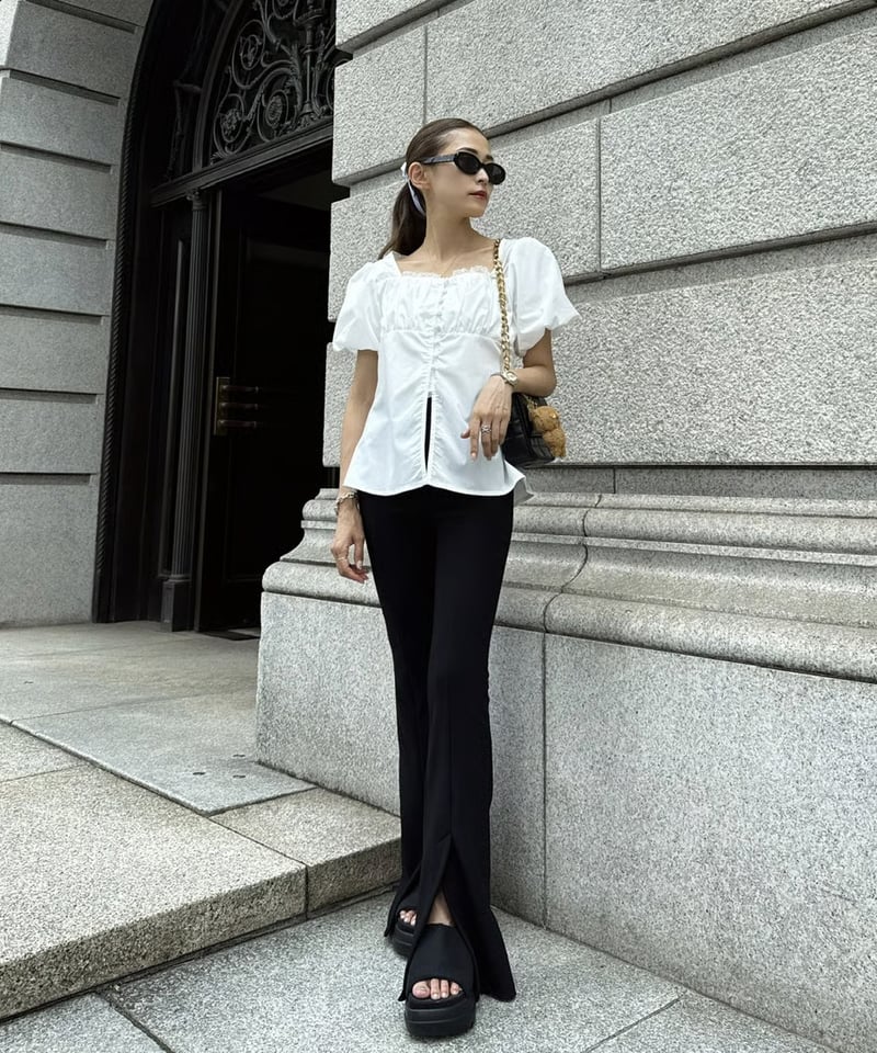 【famifamiさん専用】ロンハーマン Flare Sleeve Blouse Puff Sleeve Slit BL | Admance Online Store