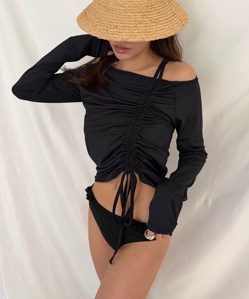 【新品タグ付き】LIten Shirring ブラウスブラックラッシュガード Shirring ラッシュガード | Admance Online Store