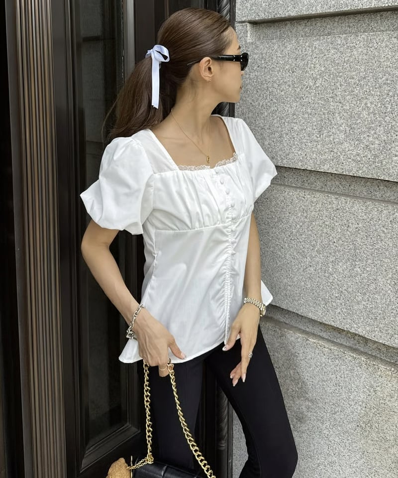 Puff Sleeve Slit BL | Admance Online Store