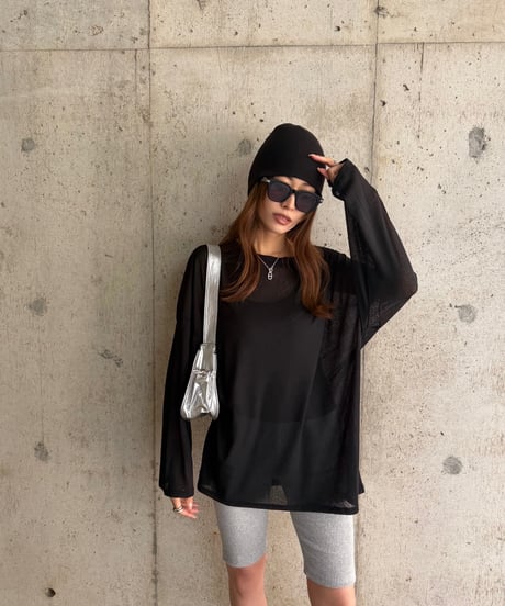 Sheer ロングTシャツ