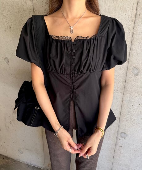 Puff Sleeve Slit BL