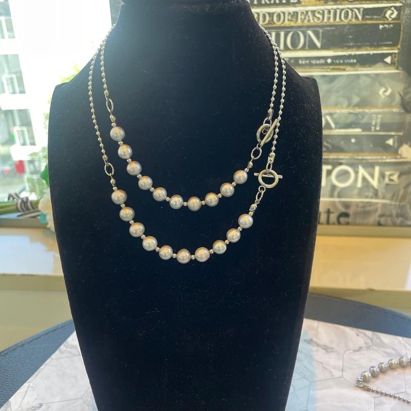 グレーパールネックレス | elicagioia