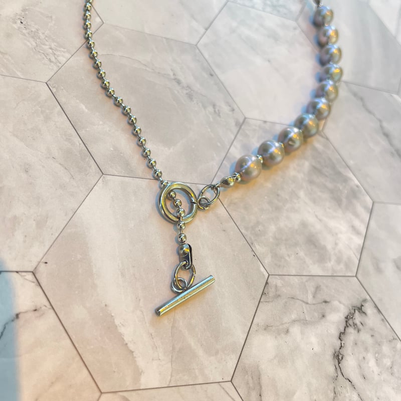 グレーパールネックレス | elicagioia