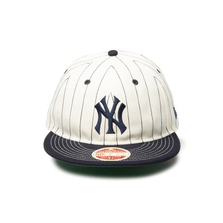 (ニューエラ)NEW ERA RC 59FIFTY フラットバイザー MLB Heritage Collection ニューヨーク・ヤンキース クーパーズタウン クロームピンストライプ
