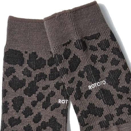 (ロトト)ROTOTO LEOPARD MINI CREW SOCKS R1418