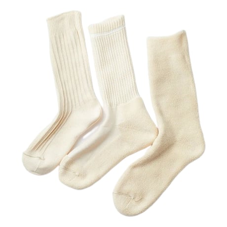 (ロトト)ROTOTO ORGANIC DAILY 3 PACK CREW SOCKS R1123