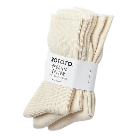 (ロトト)ROTOTO ORGANIC DAILY 3 PACK CREW SOCKS R1123