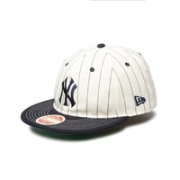 (ニューエラ)NEW ERA RC 59FIFTY フラットバイザー MLB Heritage Collection ニューヨーク・ヤンキース クーパーズタウン クロームピンストライプ