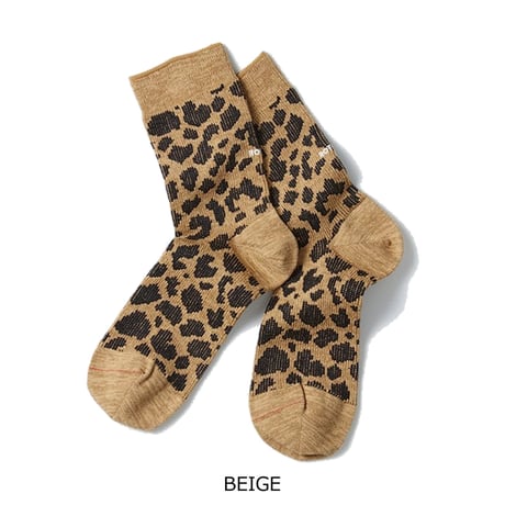 (ロトト)ROTOTO LEOPARD MINI CREW SOCKS R1418