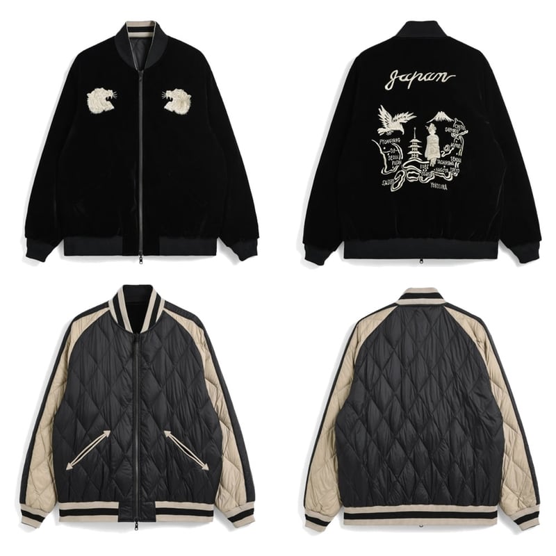 タイオン)TAION ジャパンスペシャル リバーシブル スカジャン ダウン