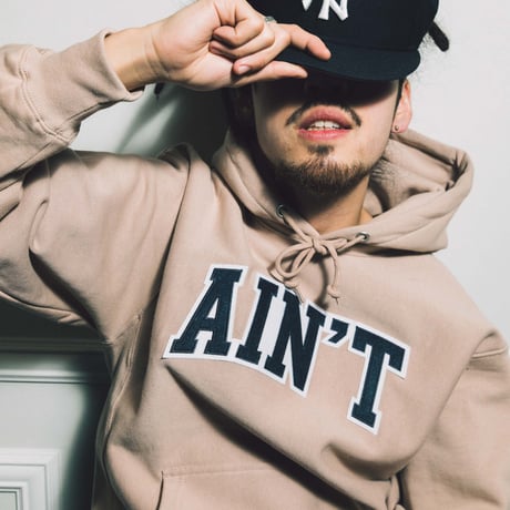 AIN’T Varsity Logo Hoodie 【Smokey Pink】