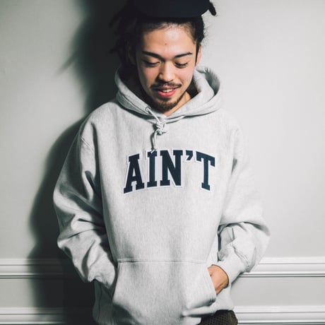 AIN’T Varsity Logo Hoodie 【Ash】