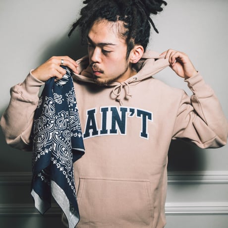 AIN’T Varsity Logo Hoodie 【Smokey Pink】