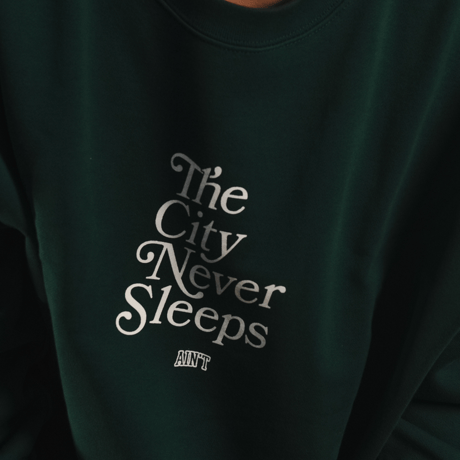 The City Never Sleeps Crewneck Green