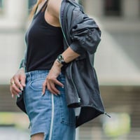 sheer blouson（black/white）