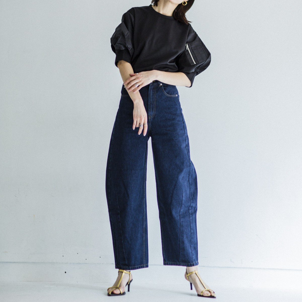 コクーンデニムパンツ | modenoble