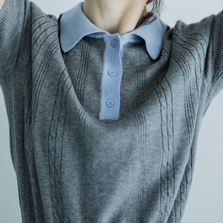 Knit Collar Polo Tops