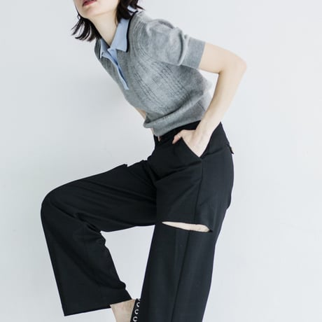 Knit Collar Polo Tops