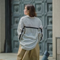 back line shirt （ivory X black）