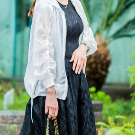 sheer blouson（black/white）