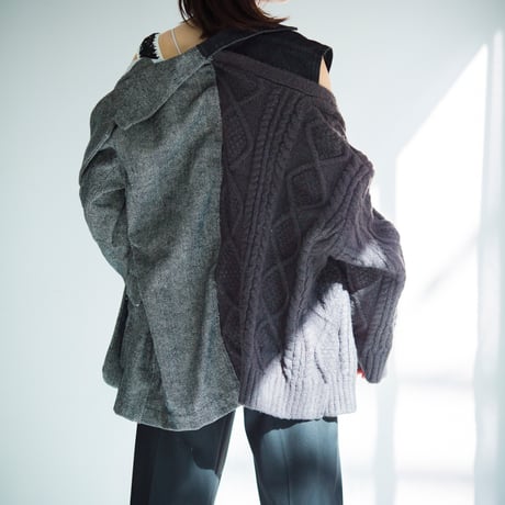 remake-like jacket（light grey/charcoal grey）