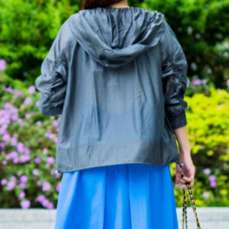 sheer blouson（black/white）