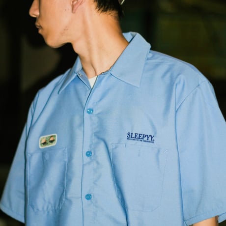 SLEEPYY INC. WORK SHIRT LIGHT BLUE