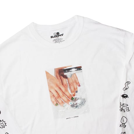 WAVY'S x SLEEPYY L/S TEE WHITE